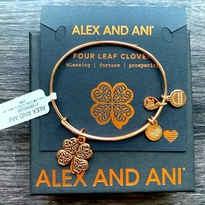 Alex & Ani: Rose Gold Four Leaf Clover Bracelet